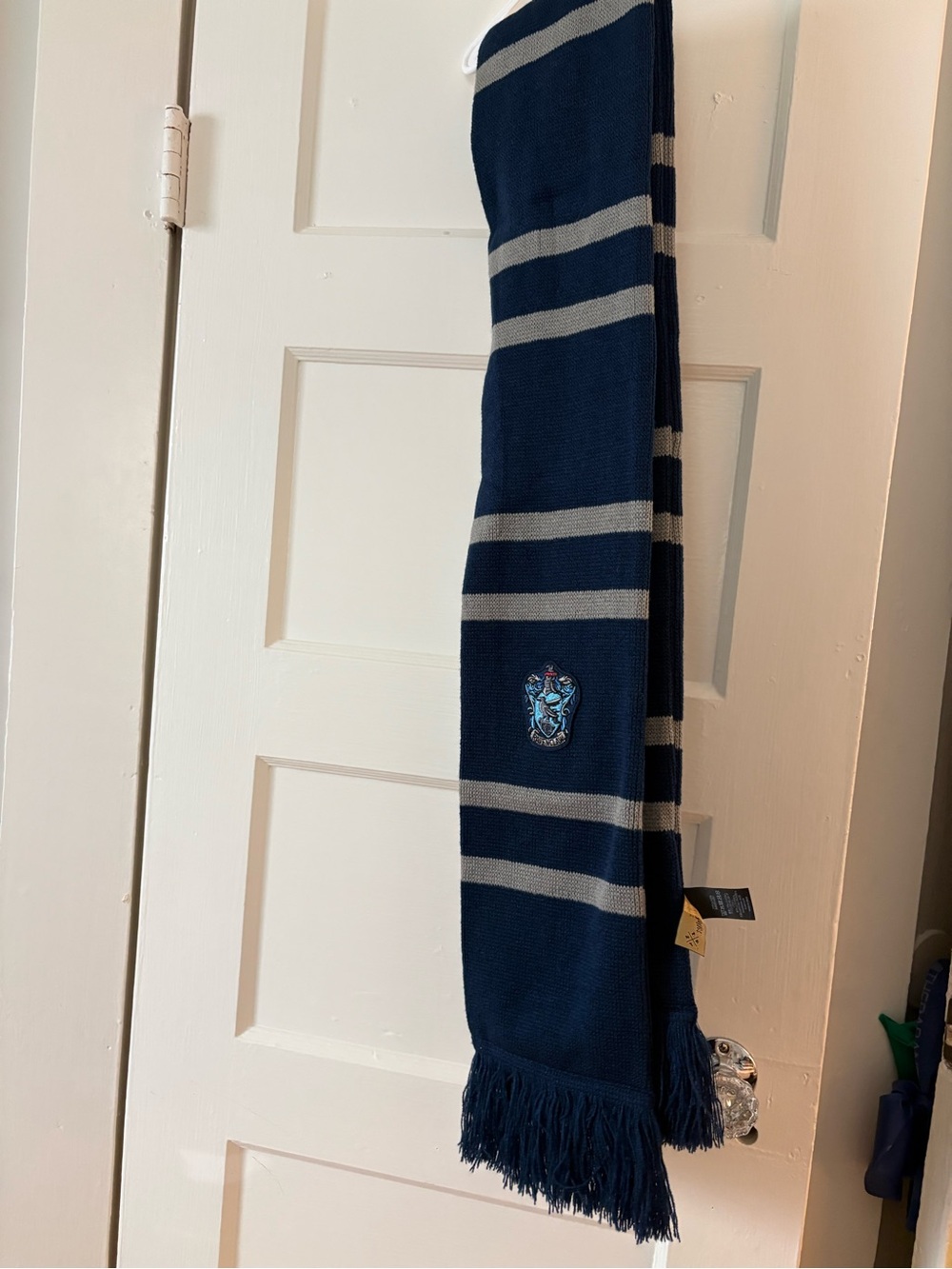 Ravenclaw Crest Blue & Gray Striped Scarf